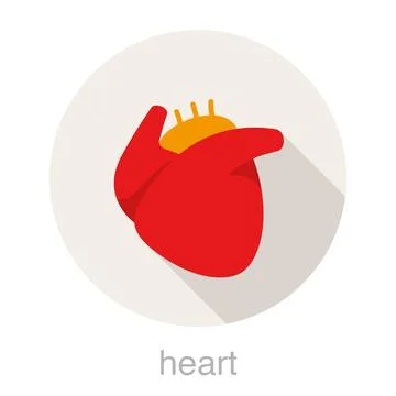 Human heart flat design icon, vector illustration Stock Illustration