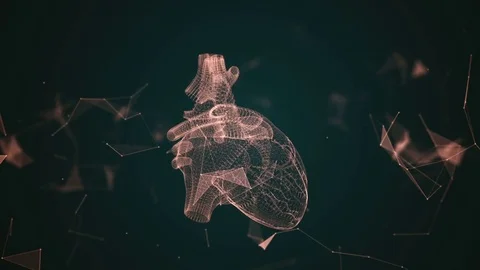 The human heart is formed by spinning particles. Stock Footage 76887292