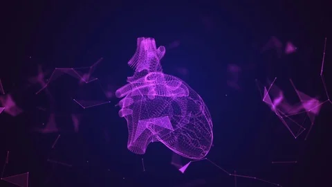 The human heart is formed by spinning particles. Stock Footage 76934342