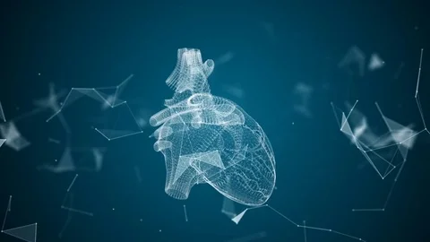 The human heart is formed by spinning particles. Stock Footage 76935332