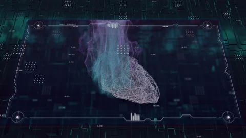 Human Heart HUD UI Background Stock Footage 246178196