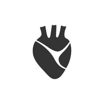 Human heart icon on a white background Stock Illustration