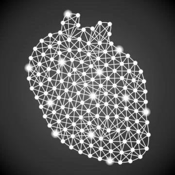 Human Heart Isolated On A Black Background. Vector Illustration. Stock Illustration