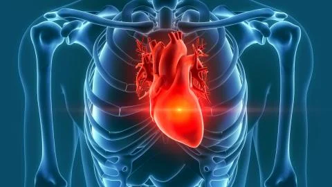 Human heart pain 3d rendering Stock Illustration