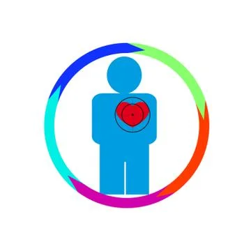 The human heart at risk Illustrazione stock