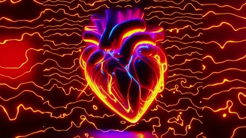 Human heart waves background, Human Heart With Wave Frequency Stock Footage 246458563