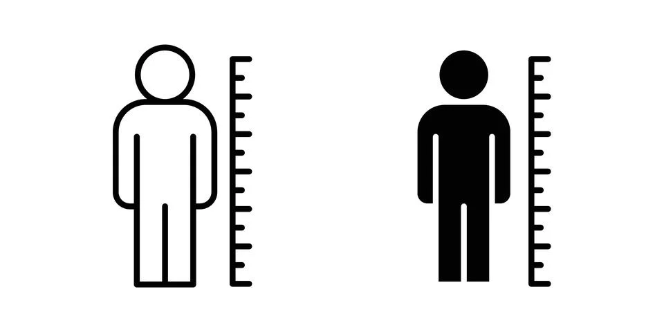 Human height icon vector template set in black Stock Illustration