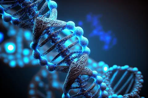 Human helix DNA structure concept in blue color. Stock Illustration