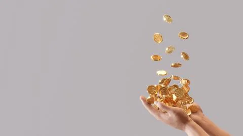 Human Holding Bitcoin on White Background Stock Illustration