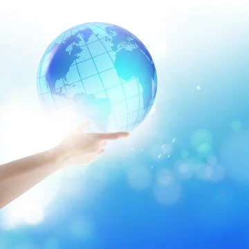 Human holding globe Stock Illustration