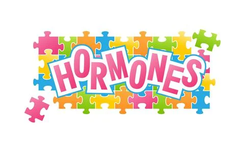 Human hormones collected from puzzles Stock Illustration