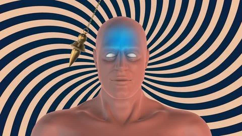Human hypnosis with a pendulum and chakra Stock Illustration