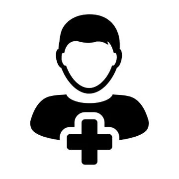 Human Icon - Add User, Man, Person, Profile Glyph Vector Stock-Illustration