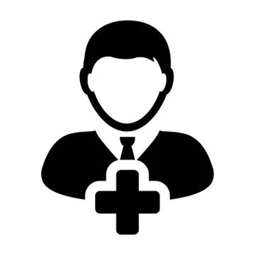 Human Icon - Add User, Man, Person, Profile Glyph Vector Stock Illustration
