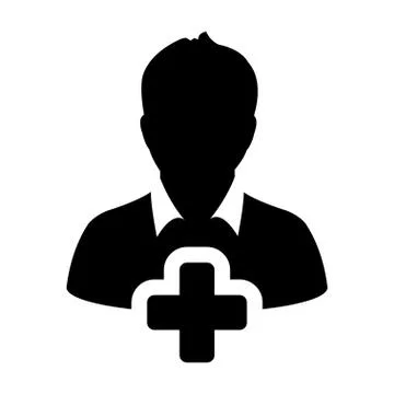 Human Icon - Add User, Man, Person, Profile Glyph Vector Stock Illustration