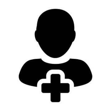 Human Icon - Add User, Man, Person, Profile Glyph Vector Stock-Illustration