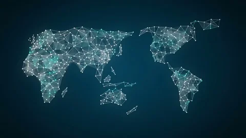 Human icon IoT technology connect global world map. dots makes world map. Stock Footage