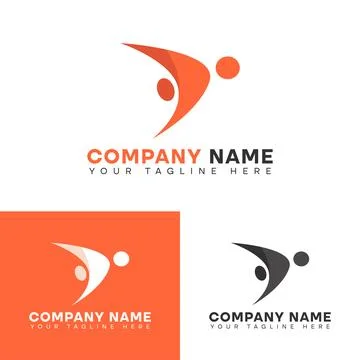 Human icon logo design template Stock Illustration