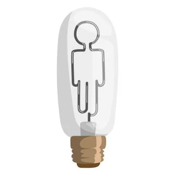 Human idea concept vector illustration icon isolated design innovation bulb Illustrazione stock