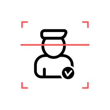 Human identification icon. Tested and approved Stock Illustration