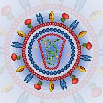 Human immonodeficiency virus. Background. Eps 10. Stock Illustration