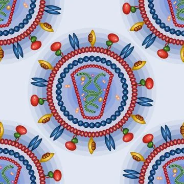 Human Immunodeficiency Virus. Seamless pattern. Illustrazione stock