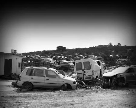 Human impact on the environment. The concept of pollution. Recyclables and Stock-Fotos