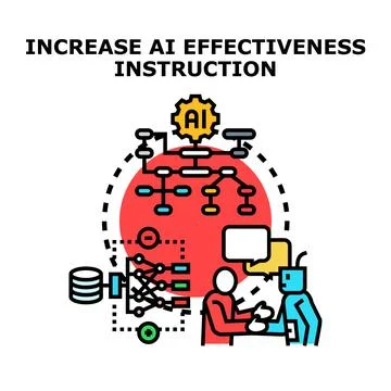 Human instructing artificial intelligence for increased effectiveness Stock Illustration