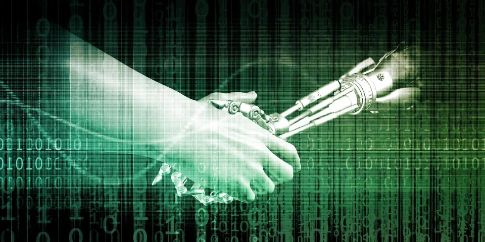 Human Integration with Technology Stock Illustration