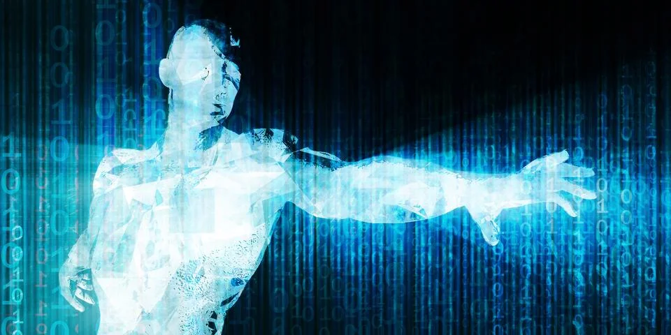 Human Integration with Technology イラスト素材