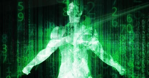 Human Integration with Technology as Transhumanism Concept Stock Footage 326375831