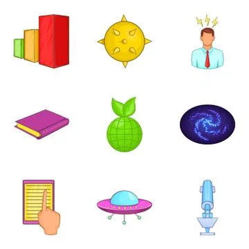 Human intelligence icons set, cartoon style Stockillustratie