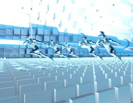 Human intelligence network technology, data transmission Ilustración de archivo