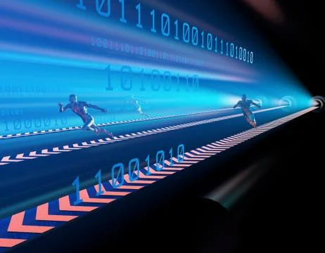 Human intelligence network technology, data transmission Illustration