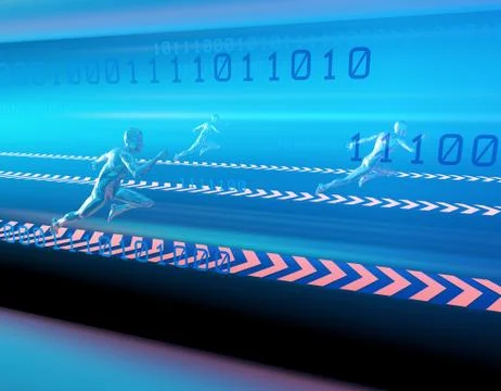 Human intelligence network technology, data transmission Illustration