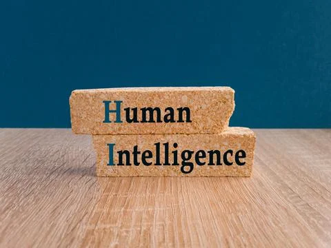 Human intelligence symbol. Brick blocks with word Human intelligence 写真素材