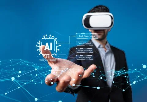 Human interact with AI artificial intelligence brain process generative AI FaaS Stock Photos