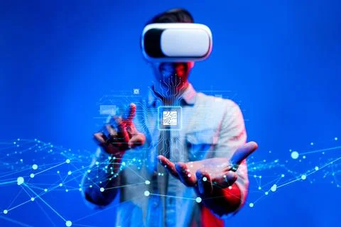 Human interact with AI artificial intelligence brain process generative AI EIDE 写真素材