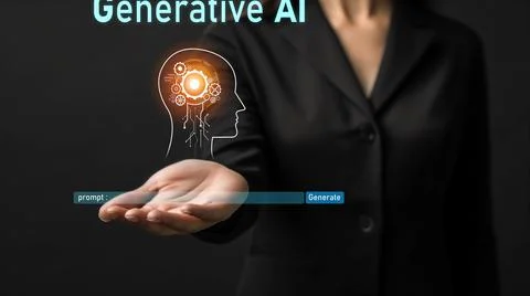 Human interact with AI artificial intelligence virtual assistant FaaS Stock Photos