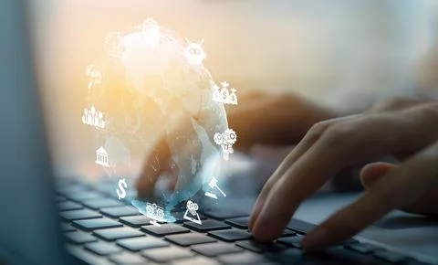 Human interact with AI artificial intelligence brain process generative AI EIDE Stock Photos