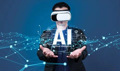 Human interact with AI artificial intelligence brain process generative AI FaaS 스톡 사진