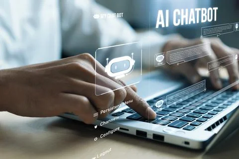 Human interact with AI artificial intelligence brain process generative AI FaaS 写真素材