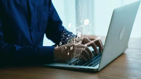 Human interact with AI artificial intelligence brain process generative AI UUID Stock Photos