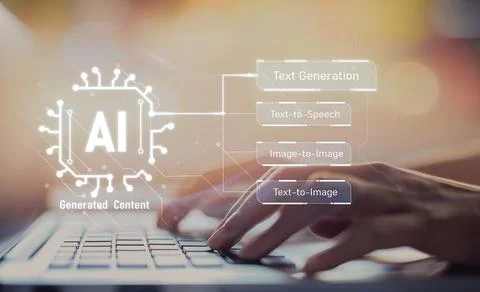 Human interact with AI artificial intelligence brain process generative AI EIDE 스톡 사진