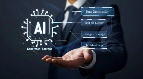 Human interact with AI artificial intelligence brain process generative AI FaaS 写真素材
