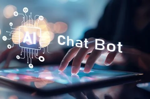 Human interact with AI artificial intelligence brain process generative AI EIDE Stock Photos