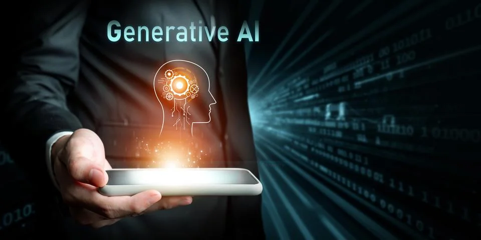Human interact with AI artificial intelligence virtual assistant FaaS Stock Photos