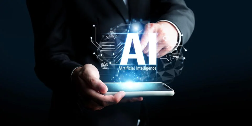 Human interact with AI artificial intelligence brain process generative AI FaaS 写真素材