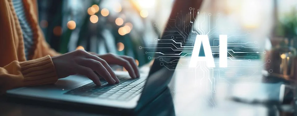 Human interact with AI artificial intelligence brain process generative AI EIDE Stock Photos