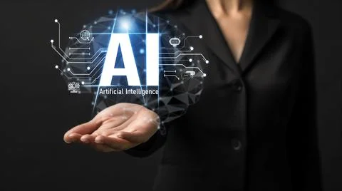 Human interact with AI artificial intelligence brain process generative AI FaaS Stock Photos